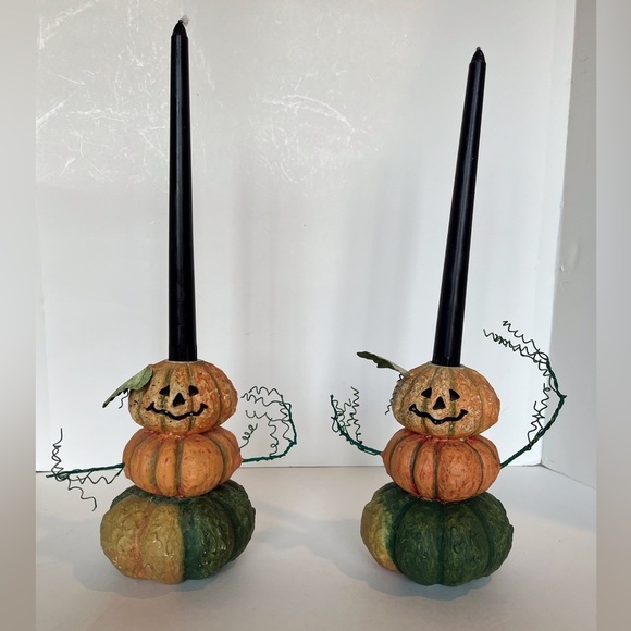 Pair of Autumn Halloween Candlesticks - Picture 10 of 10